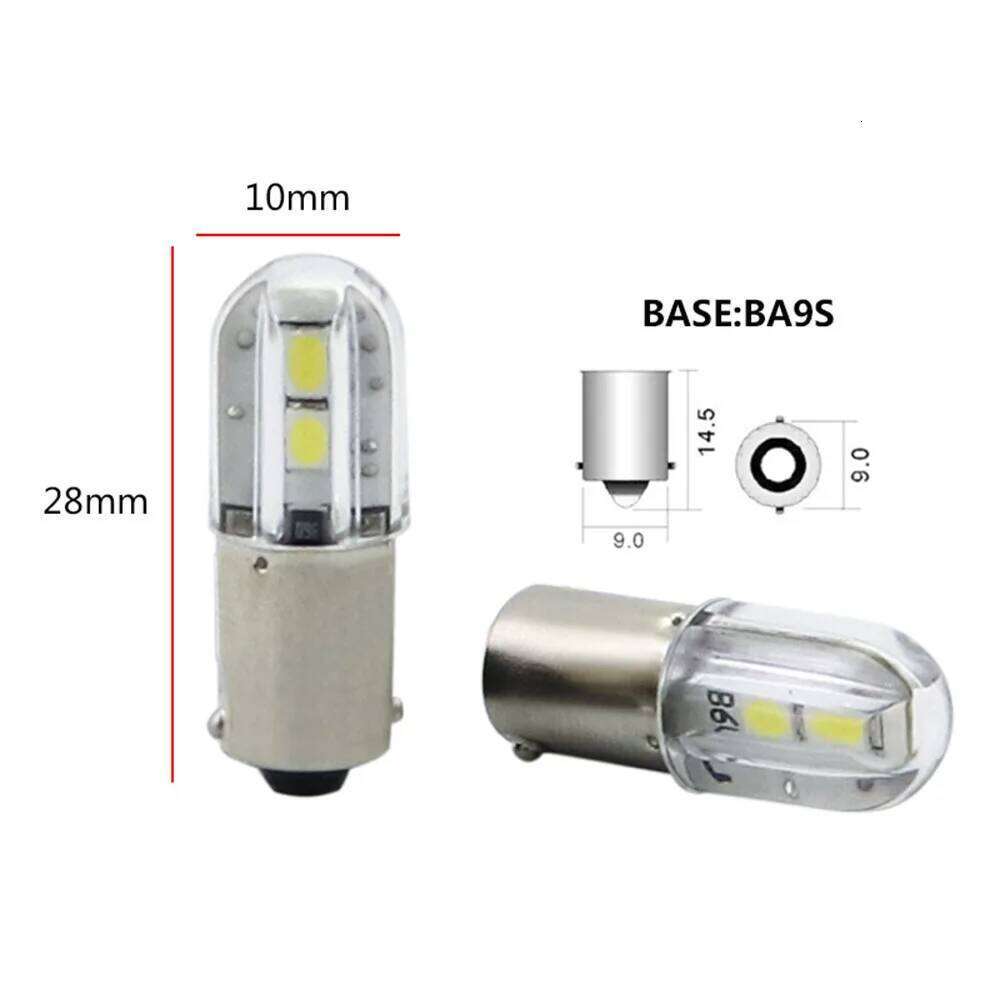 5PCS Car Auto BA9S T4W E10 6.3V 12V 48v Led Interior Lamp Bulb H5W Parking DRL License Plate Light