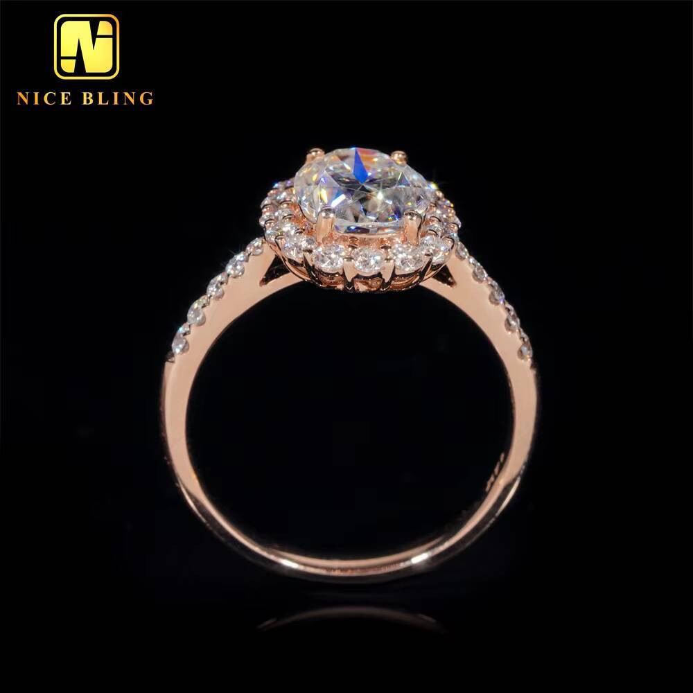 Fashion VVS Moissanite Diamond Wedding Rings 14K Real Gold Wedding Ring Oval Cut Engagement Ring for Women