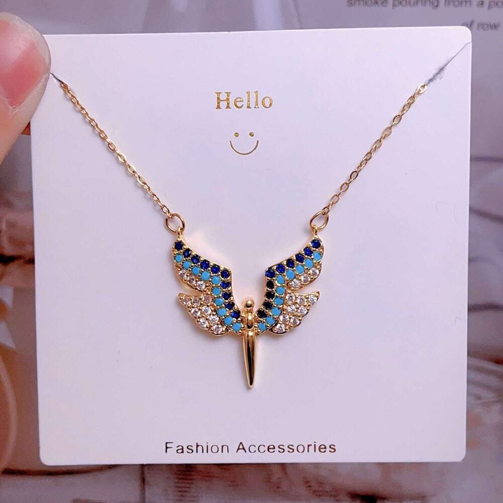 Titanium Steel Clavicle Chain Non-Fading Wings Heart Design High-End Light Necklace Yiwu 76A