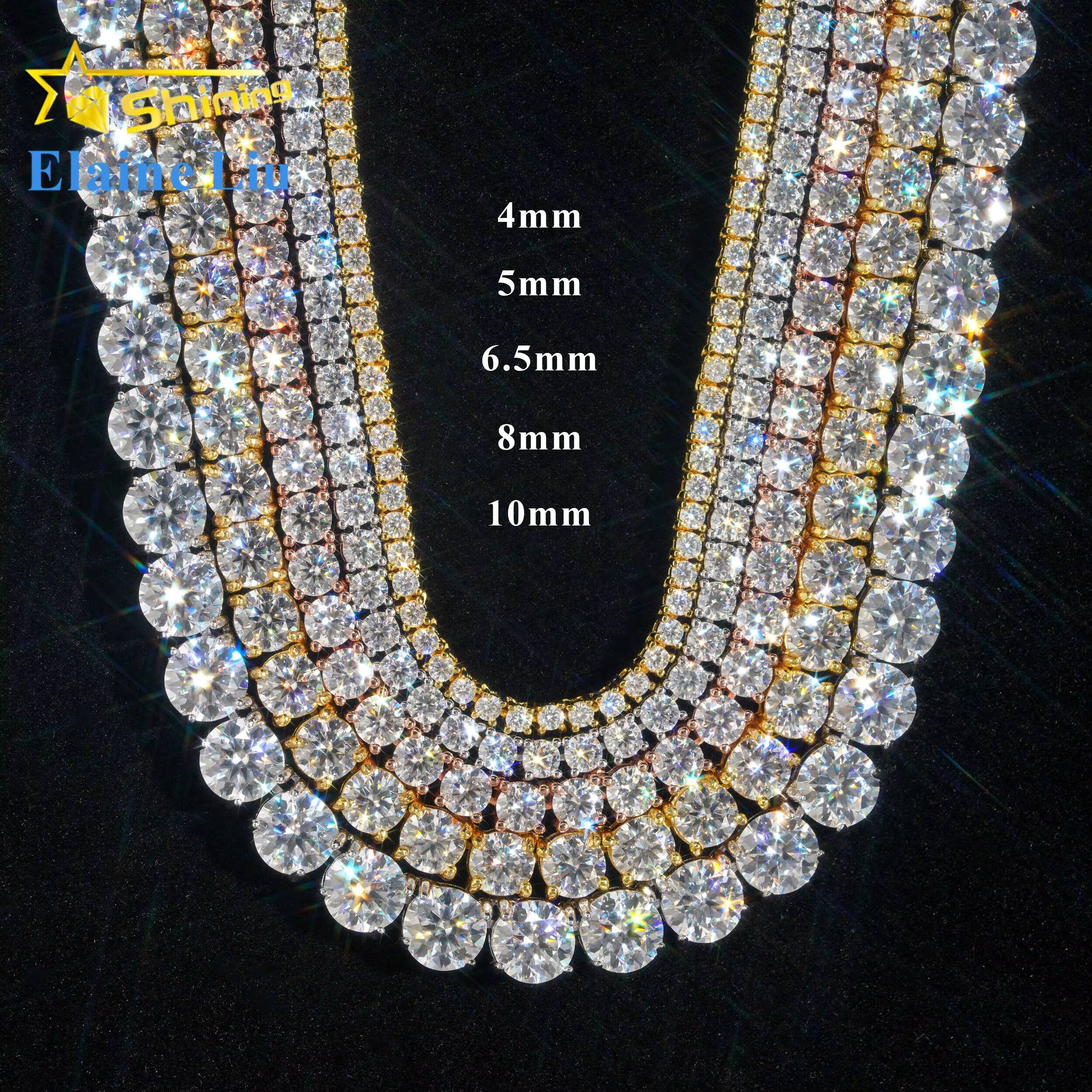 Wholesale Price RTS Tennis Bracelet Necklace Sterling Silver 925 Vvs Moissanite Diamond Hip Hop Jewelry Iced Out Tennis Chain