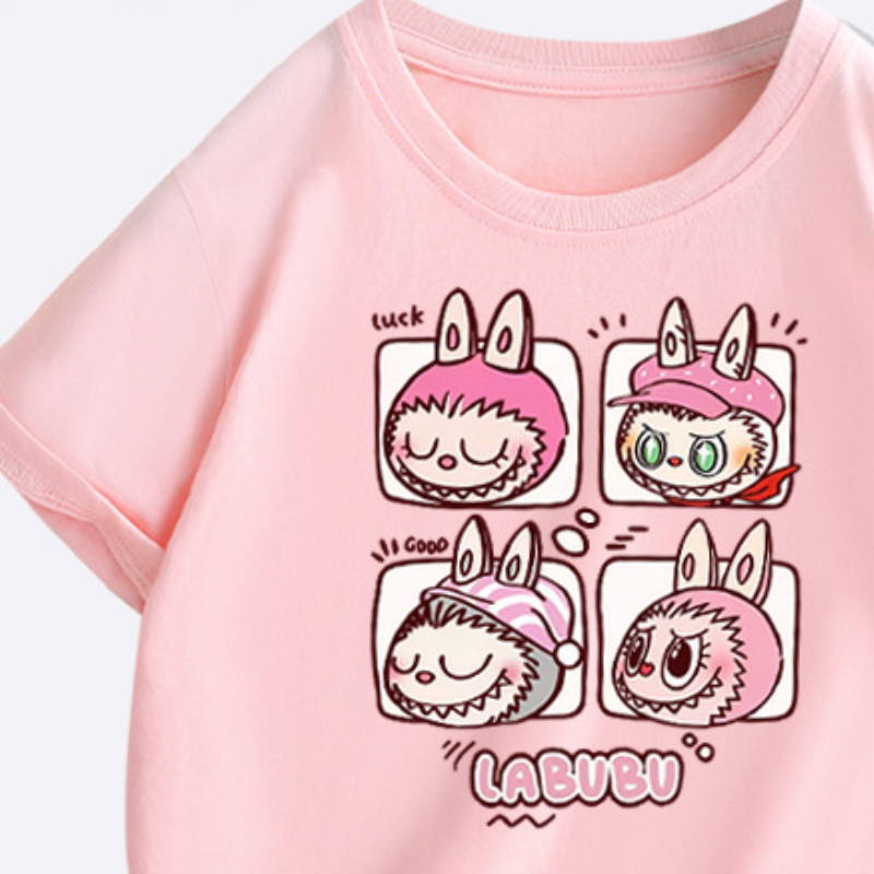LaBuBu T-shirt for boys and girls, short-sleeved top disney designer clothing soft and comfortable with pattern print design T-shirt summer clothes Li