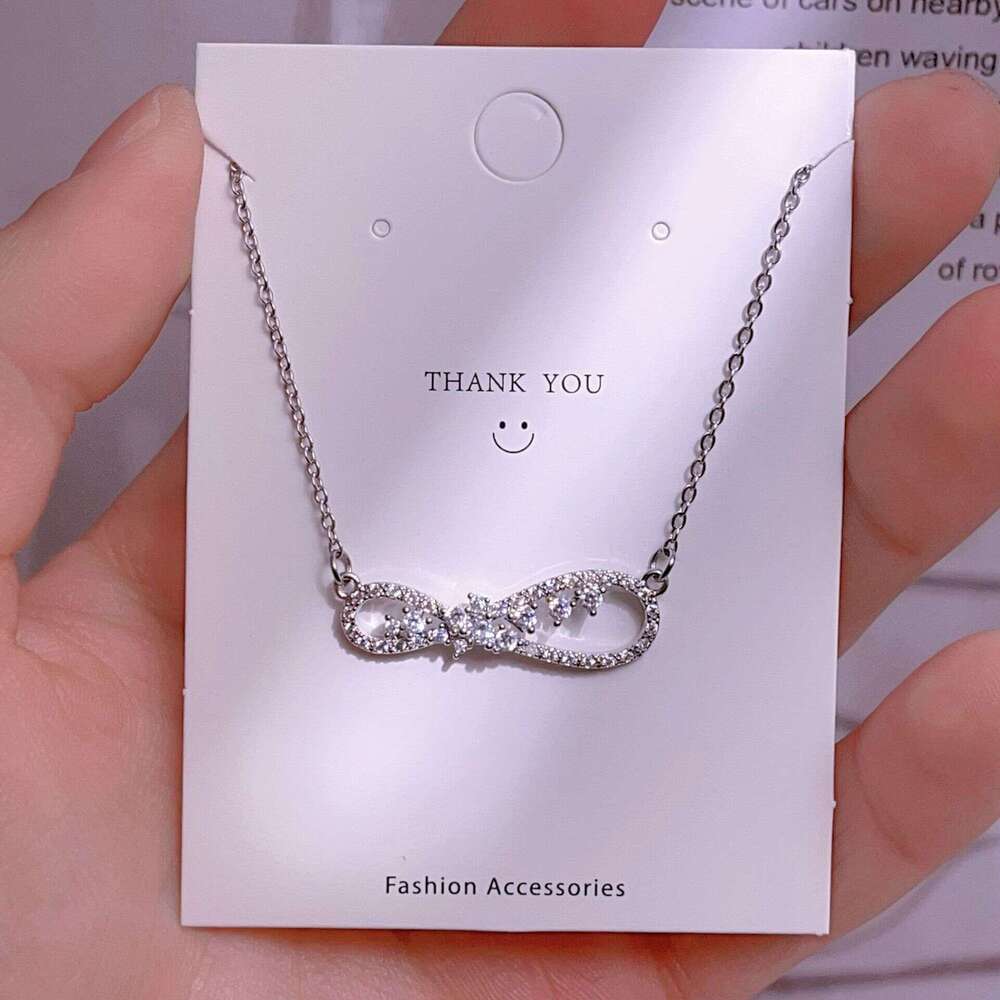 Titanium Steel Clavicle Chain Geometric Design Figure-8 Necklace For Women Light Niche High-End Accessories Ins Style Baota Jewelry D82