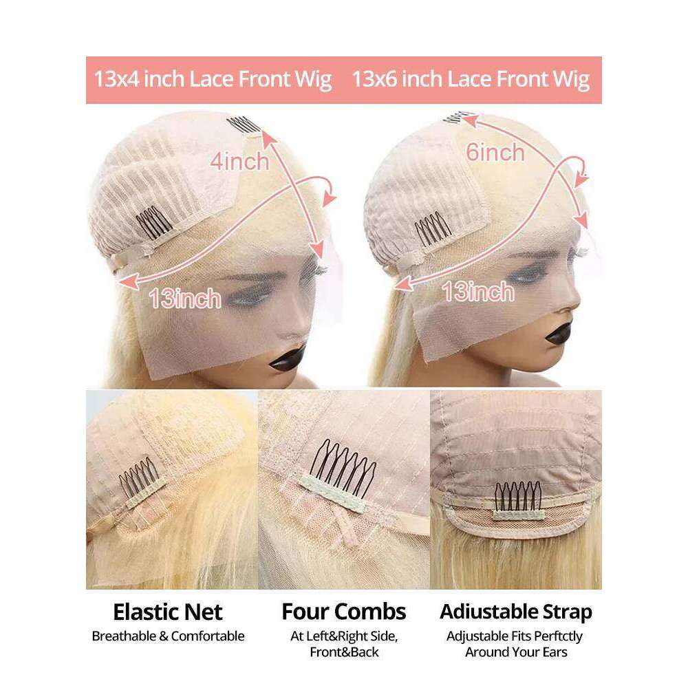 36 40 Inch 613 Honey Blonde Body Wave 250 Density 13x6 Front Human Hair Wigs 13x4 HD Lace Frontal Wig for black women