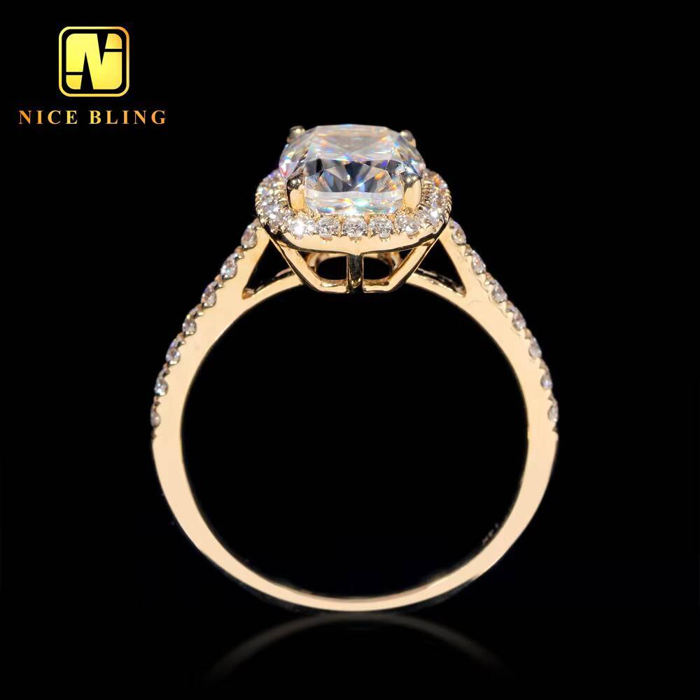 Diamond Wedding Rings Women VVS Moissanite 14K Gold Cushion Cut Ring Moissanite Engagement Ring for Men Women