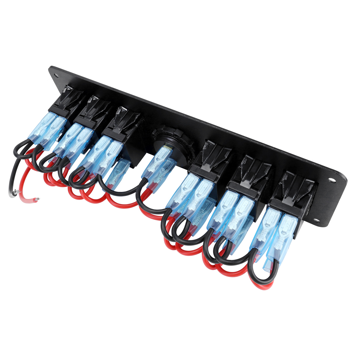 6 sets of rocker switch panels with voltmeter, suitable for cars, trucks, boats, and RVs (12V-24V)