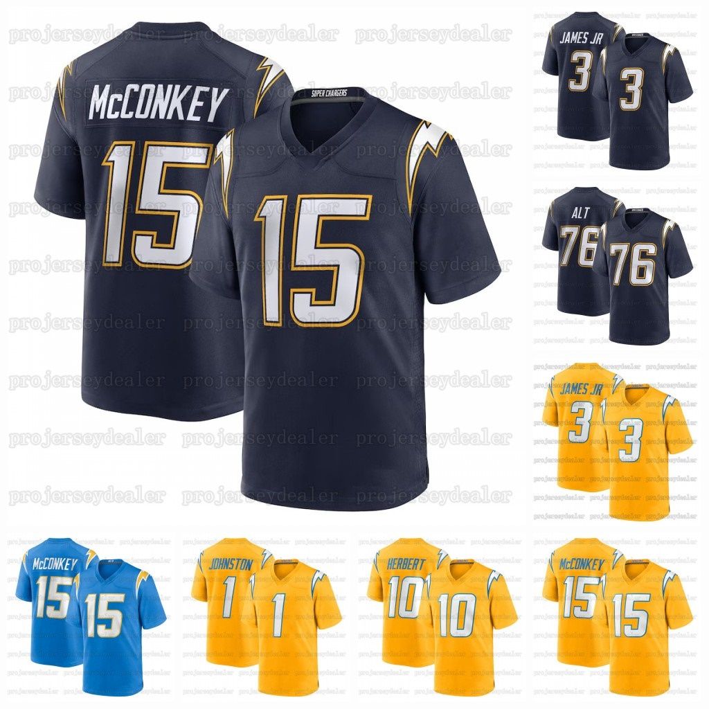 chargers 2025 Alternate football jerseys Ladd 15 McConkey Justin Herbert Derwin James Jr. Quentin Johnston Joe Alt Custom