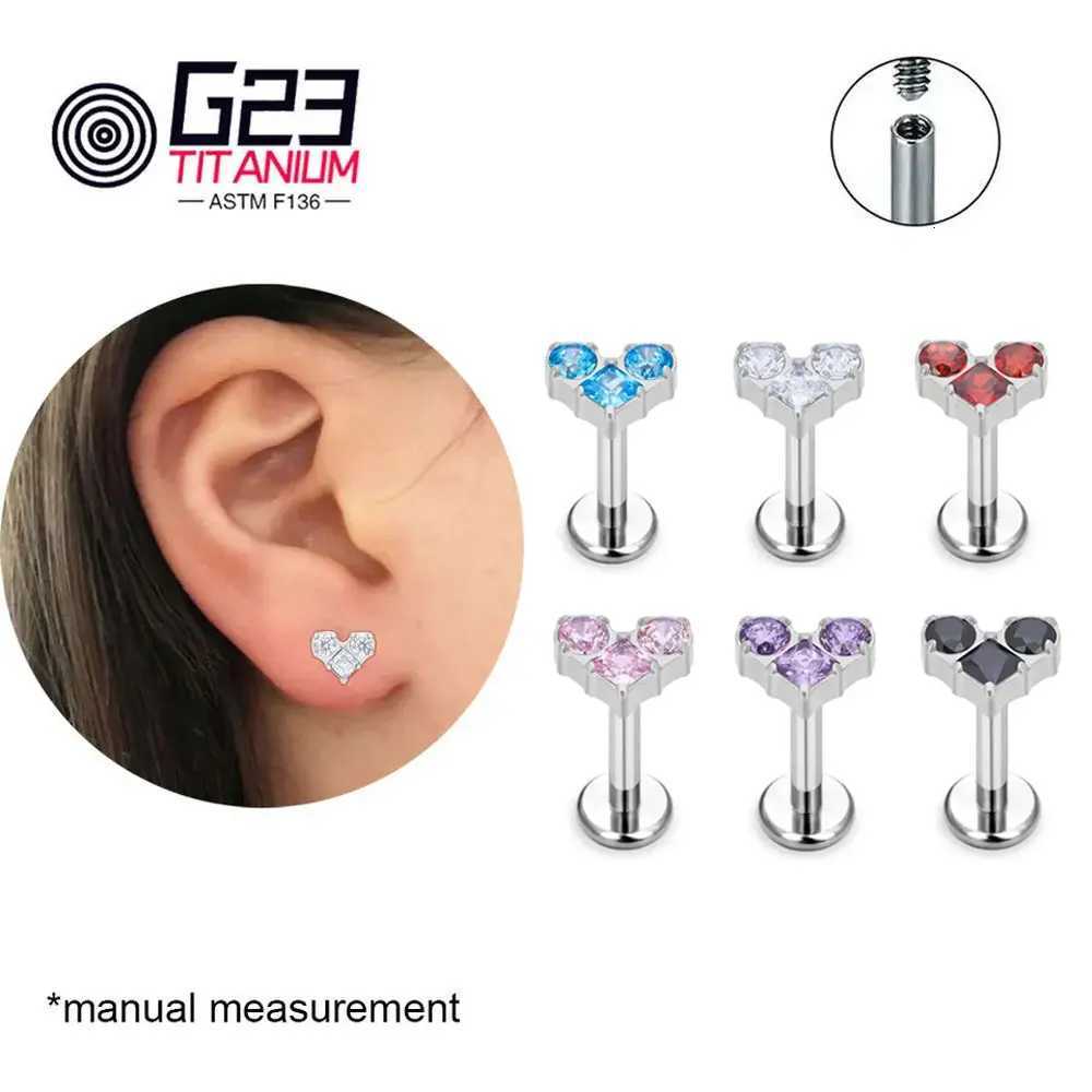 G23 Titanium Piercing Stud Internally Threaded 16G Ear Cartilage Tragus Conch Sexy Fashion Ear Jewelry Accessories y250715