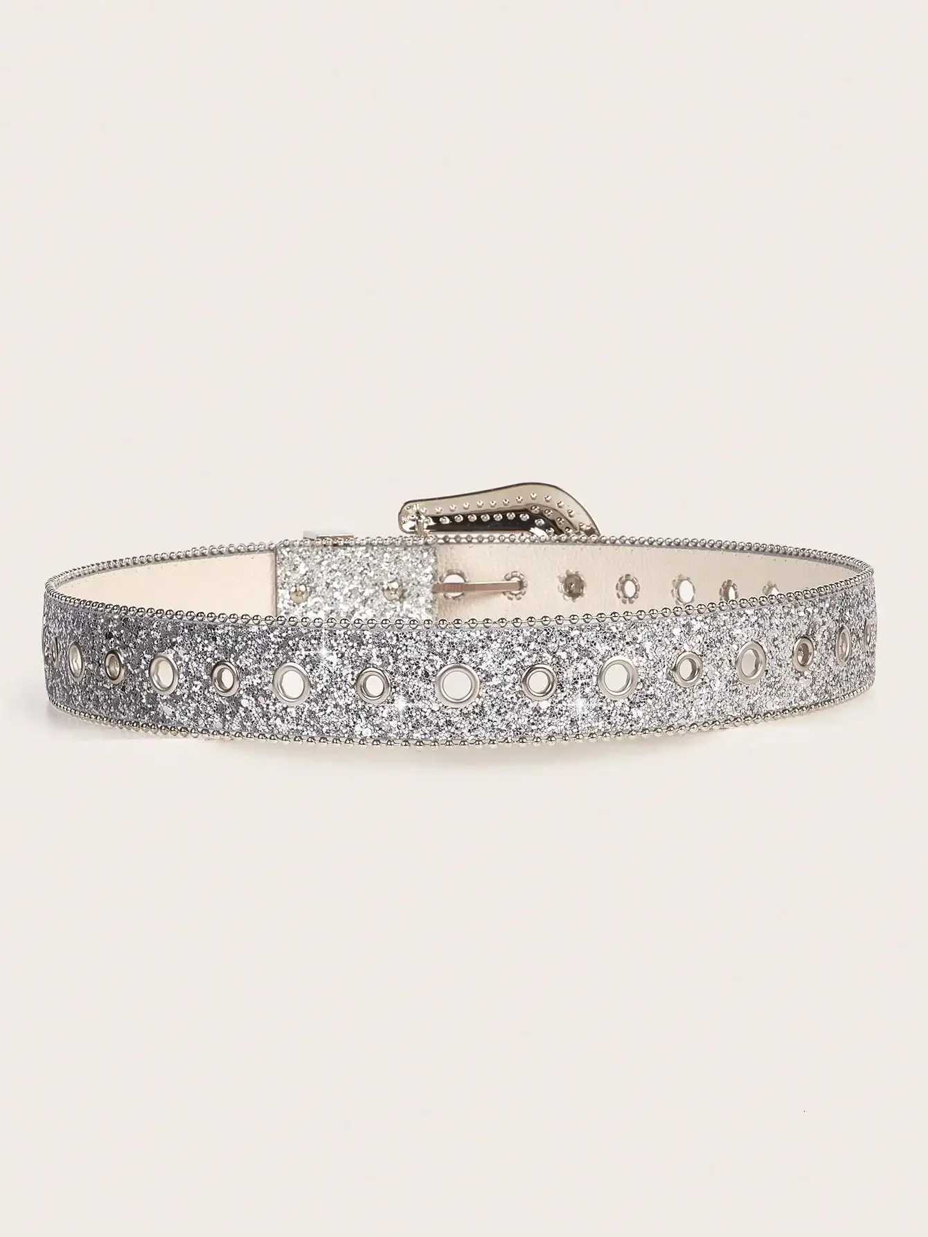 Unisex Diamond Studded Belt With Sparkling Rhinestones For Pants Jeans Casual Wear W250717
