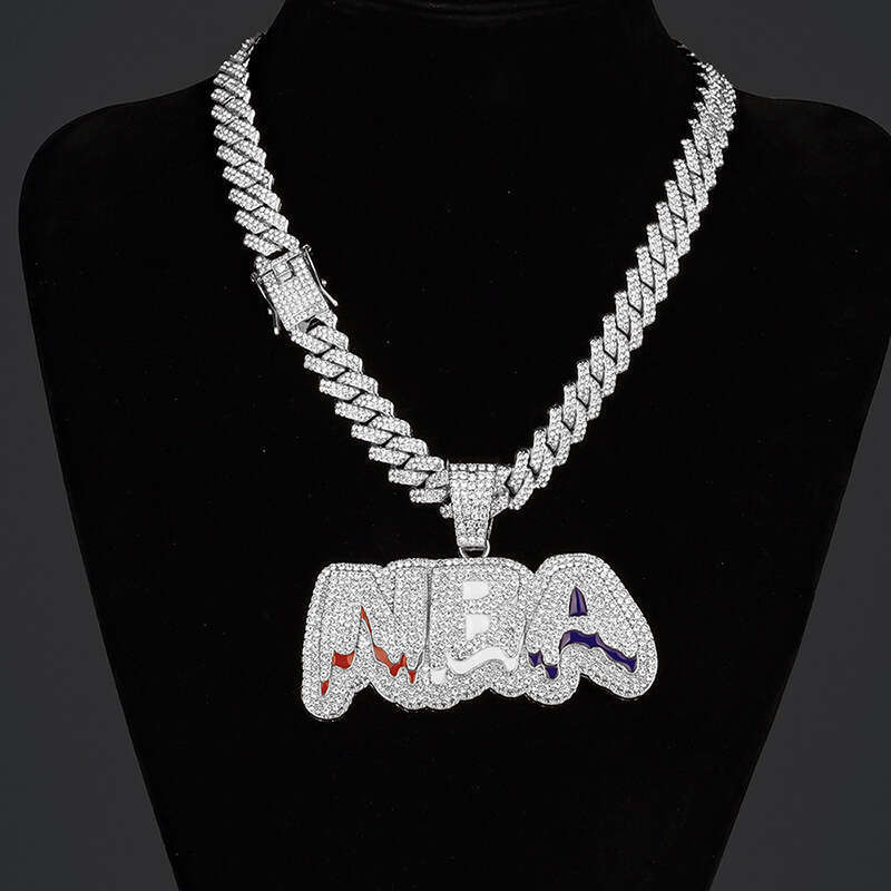 Hip Hop Pendant Cross Star Letter Smiley Face Personality Multi-Specification Alloy Rhinestone Cuban Special Chain