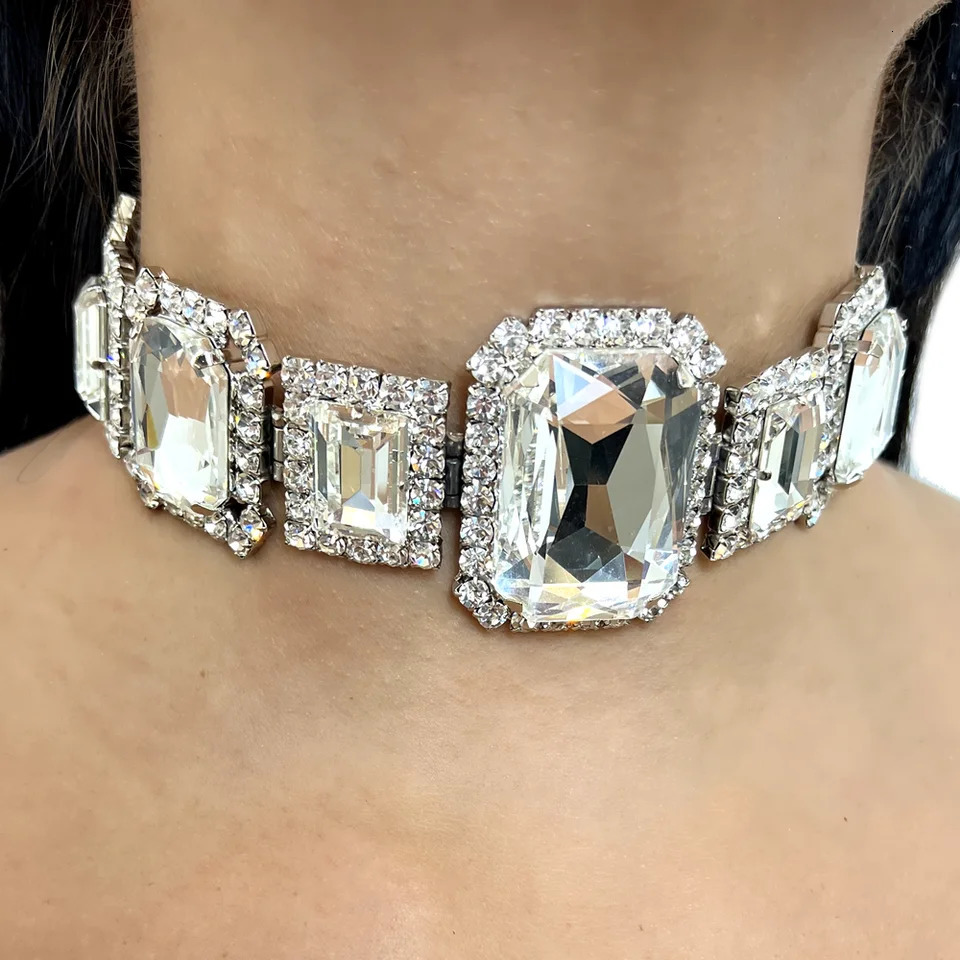 Stonefans Geometric Crystal Choker Necklace High Quality Sparkle Collar Accessories Statement Jewelry Y2k for Women Gift 250716
