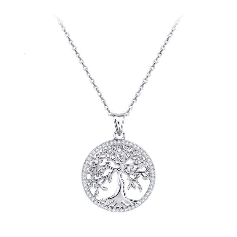 Creative Tree Of Life Moissanite Necklace For Women, Personalized Sterling Sier Sweater Chain 974