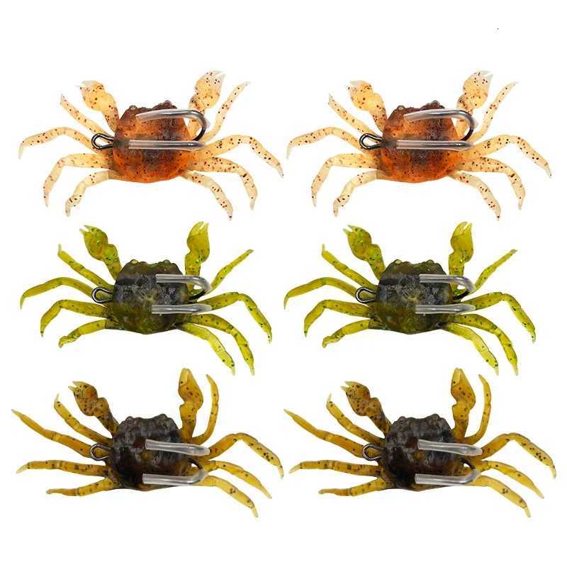 2 PCS 3D Simulation Rubber Crab Soft with DoubLE Hook Sea Fishing Bait Trap Sinking Swimming TackLE AccESSories Z250717