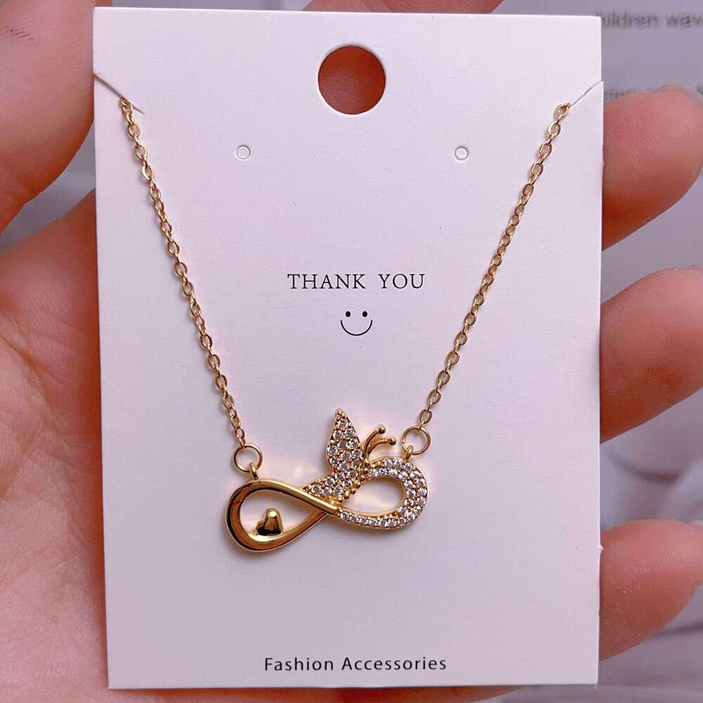 Titanium Steel Clavicle Chain Geometric Design 8-Word Necklace Women Pendant Light Niche High-End Accessories Ins Versatile Jewelry Ebb