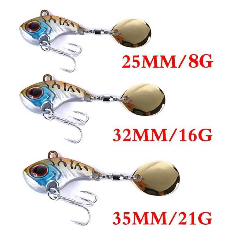 1Pcs Rotating Metal VIB vibration Bait Spinner Spoon 8g/16g/21g Jigs Trout WobbLEr Fishing Hard Baits TackLE Pesca Z250717