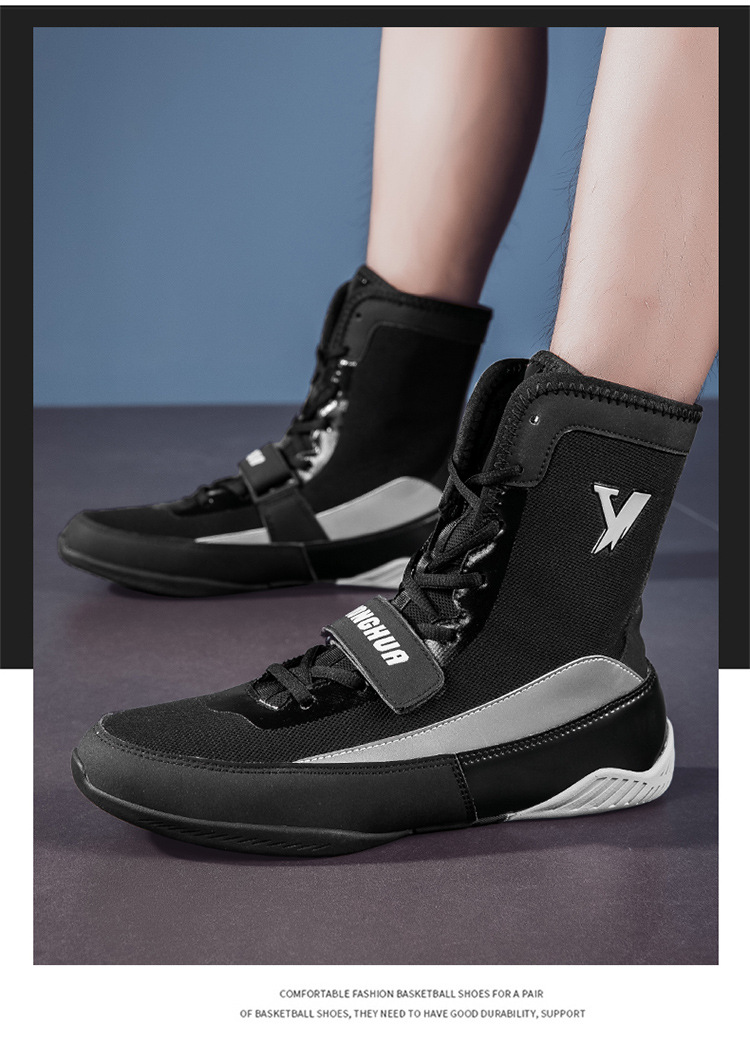 Boxing shoes wrestling shoes sneakers men's trainers indoor breathable shock absorbing fitness and non slip