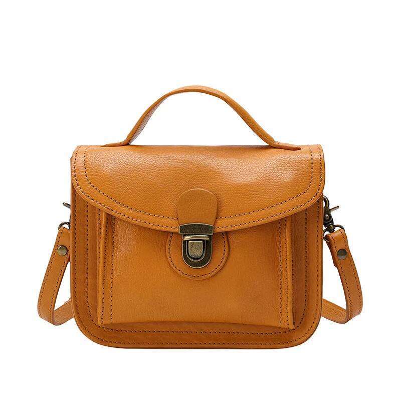 Top Layer Vegetable Tanned Cow Messenger Bags Soft Leather Casual All-In-One Mobile Phone Shoulder Bag