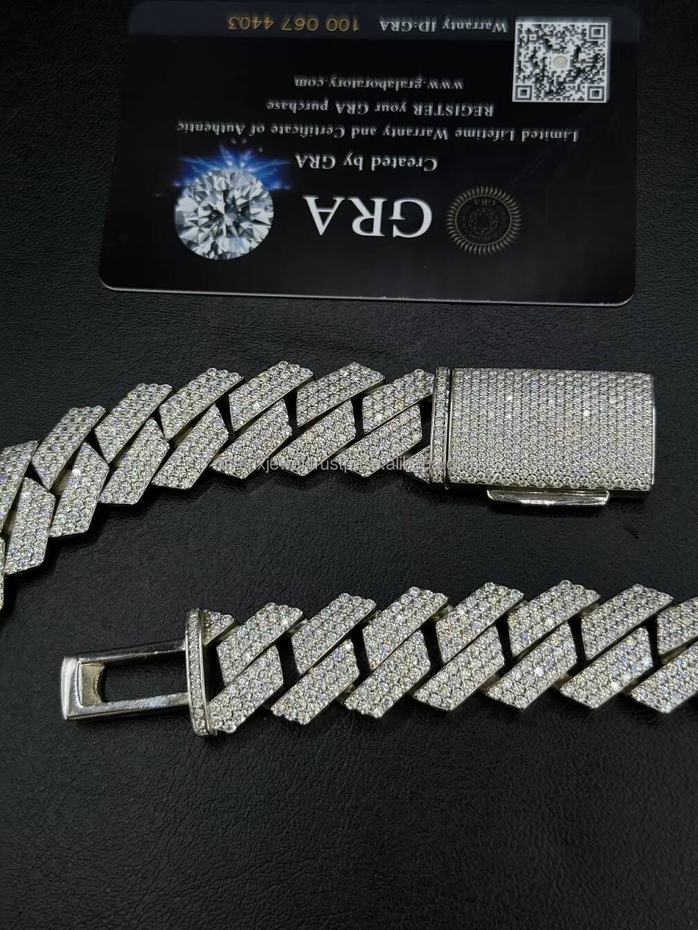 16mm 3 Rows Cuban Chain D VVS Moissanite Cuban Link Chain Iced Out 925 Silver Hiphop Moissanite Chain Cuban Necklace