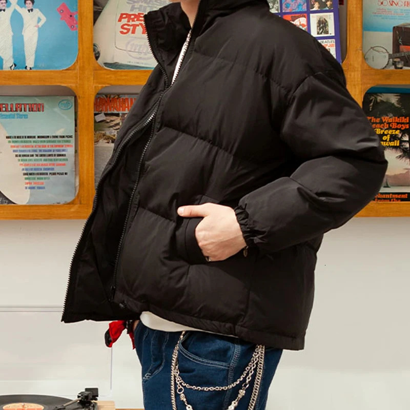 LAPPSTER Men Harajuku Warm Bubble Coat Winter Jacket 2025 Streetwear Solid Black Parkas Man Korean Fashion Puffer Jackets Coats 250715