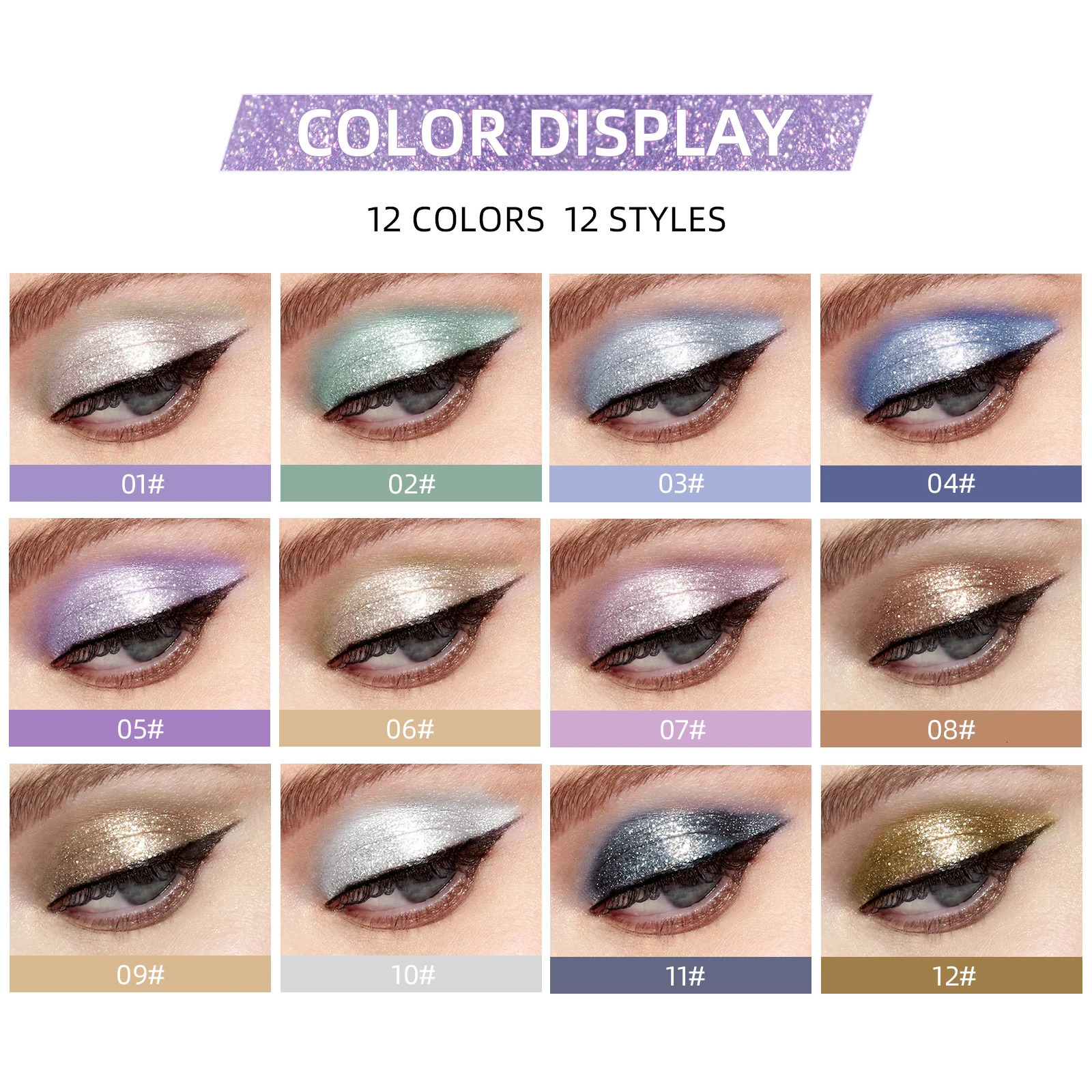QI Glitter Shimmer Eyeshadow Pen Set Cosmetic Shadow Pencil Eyeliner Quick-drying Liquid Eyeshadow Sticker Outline Eyemakeup 250712