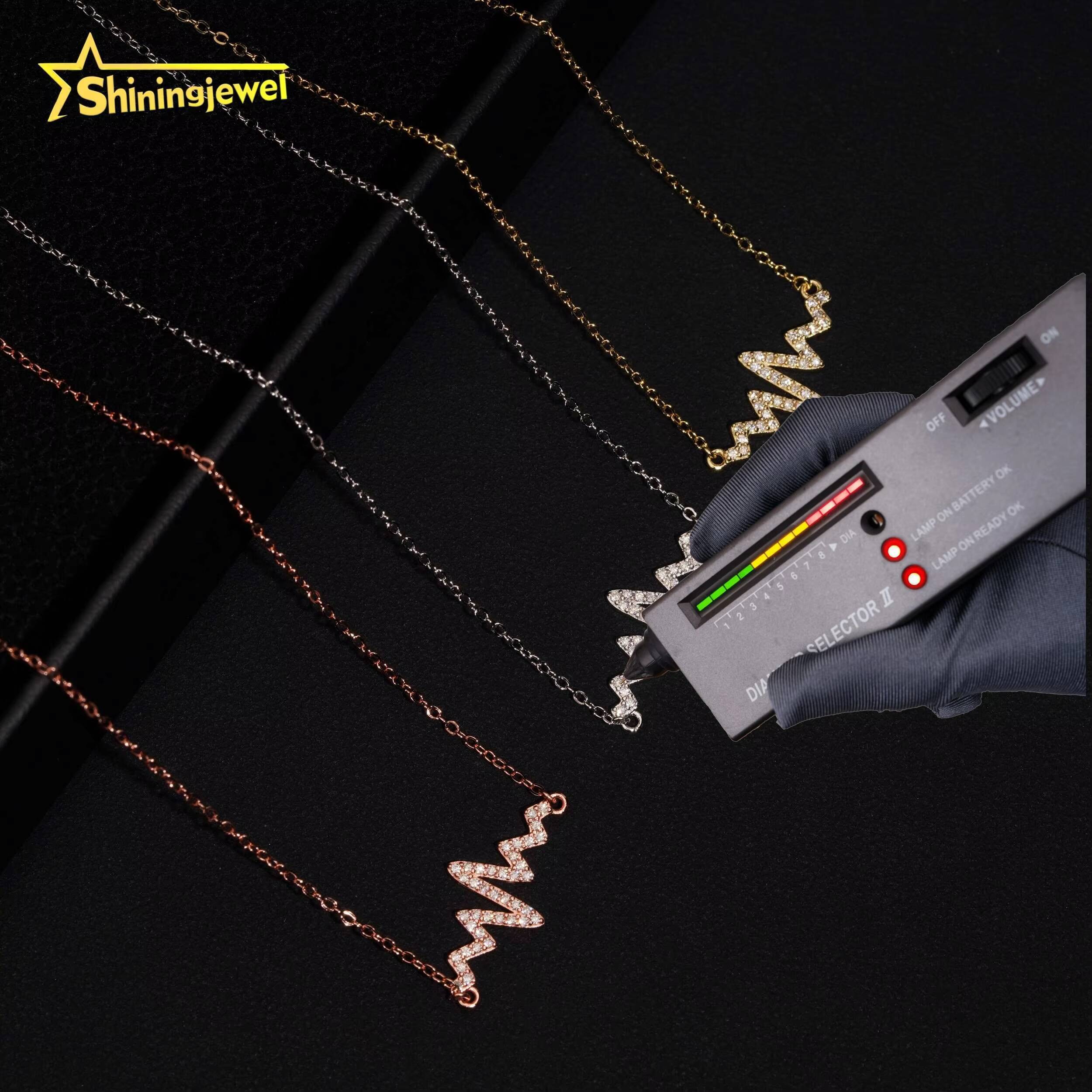 GRA Certificate Moissanite Charms Necklace Iced Out New Fashion Lady Daily 925 Sterling Silver Moissanite Womens Jewelry