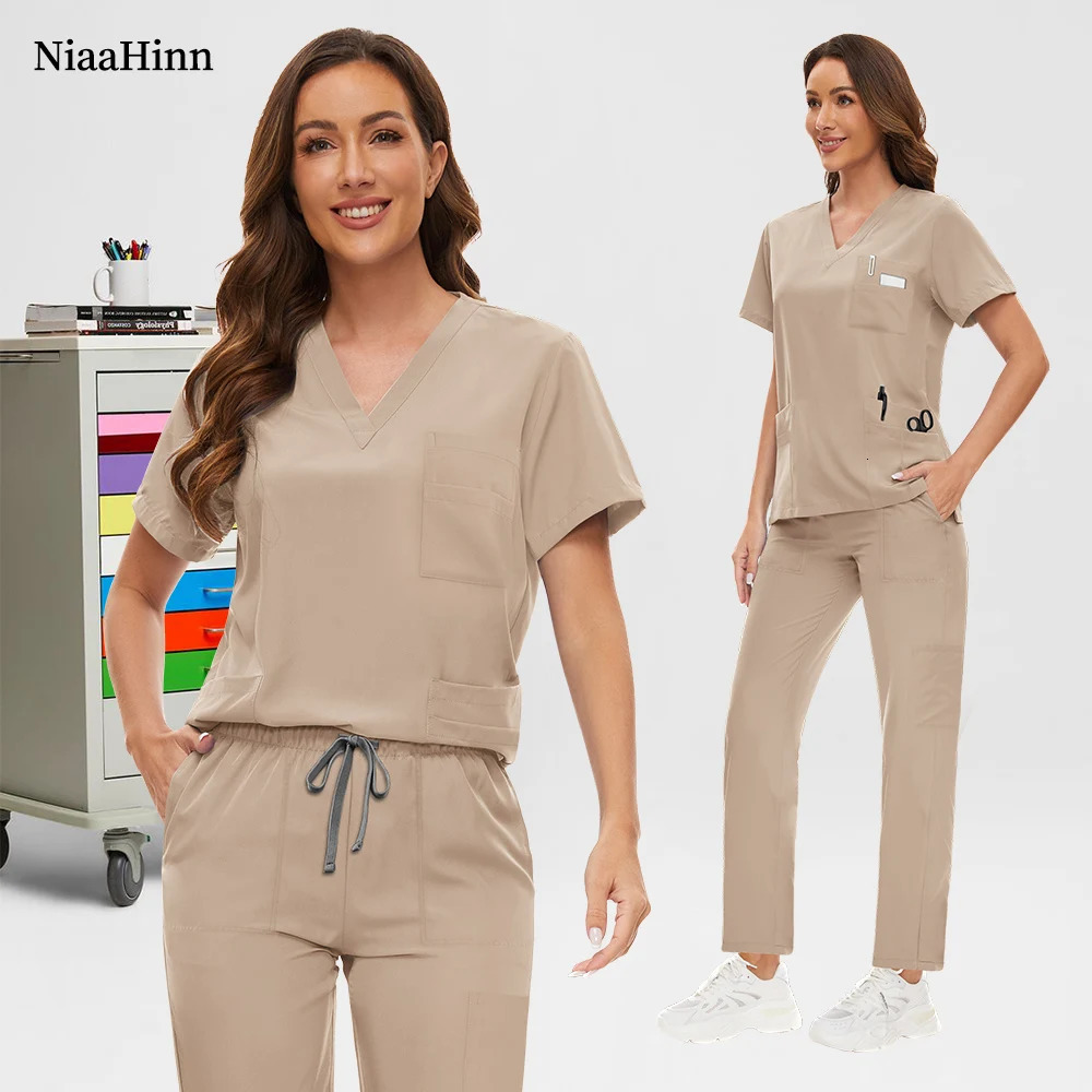 Anti Wrinkle Washable Soft Hospital Uniform Pet Vet Nurse Scrub Set Women Scrubs Sets Women Accessories 250715