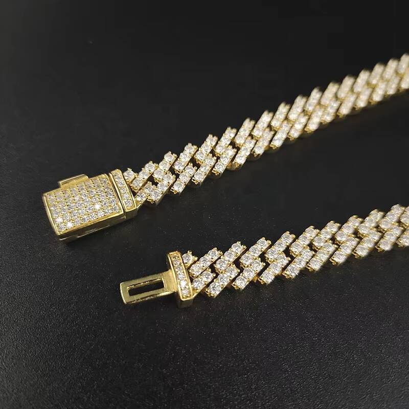 8mm Prong Cuban Chain VVS Moissanite Iced Out 925 Solid Silver 18-26 Inch Available in Best Prices