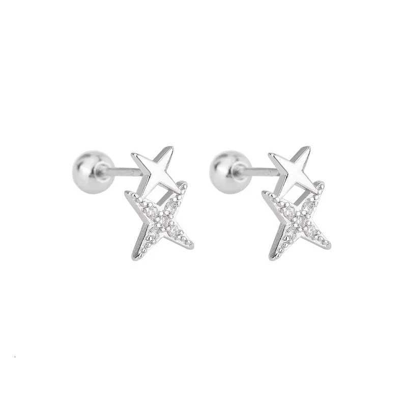 Korean Fashion Cross Star Piercing Helix Studs Earrings for Women Hypoallergenic Daily Wear Ear Piercing Jewelry Gifts y250715