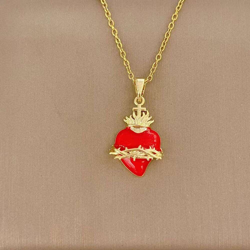 New Design Thorn Wrapped Hot Heart Necklace Accessories Women's Fashion Versatile Jewelry Collarbone Chain 1Fd