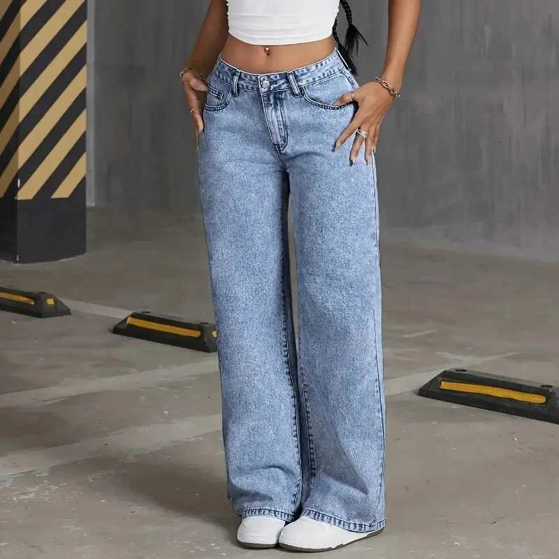 Denim Wide Leg Jeans High Waisted Bow Embroidered Pocket Wide Leg Jeans Fashionable Womens Trousers Casual Style R250716