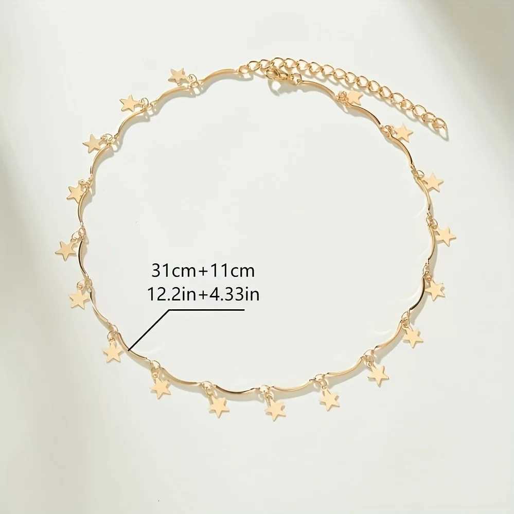 1Pcs Punk Star Pendant Necklace Retro Geometric Tassel Collarbone Chain Charming Elegant Womens Daily Dating Party Jewelry XJ250717