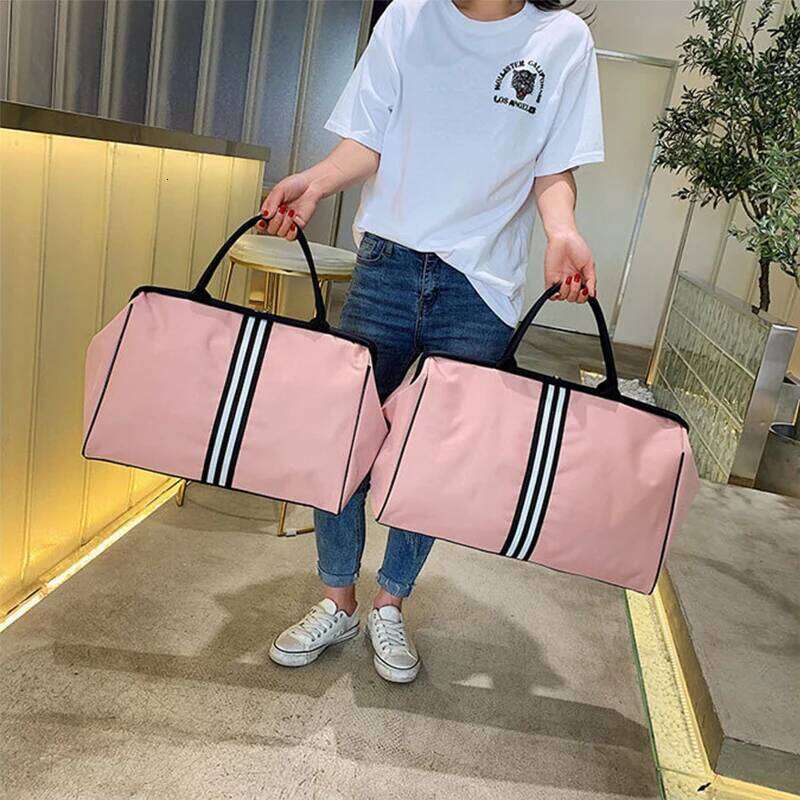 designer bag luxury bag Portable Travel Female Big Fiess Duffel Bag Men Weekend Bags Nylon Overnight Striped Women Handbags Bolsas Vie Xa637b