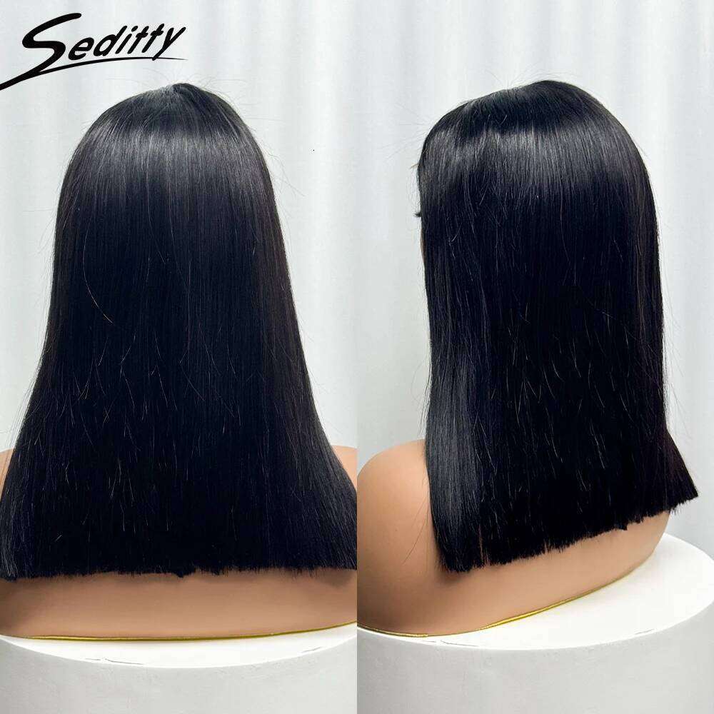 Bone Straight Human Hair 280% Density Vieamese 4x4 Transparent HD Lace Closure Double Drawn Bob Wigs For Women