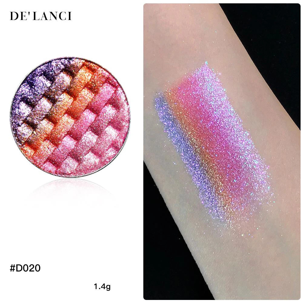 Multichrome Eyeshadow Palette Rainbow Gradient Purple Holographic Glitter Long Lasting Eye Makeup 4 Color Compact Mirror n 250712