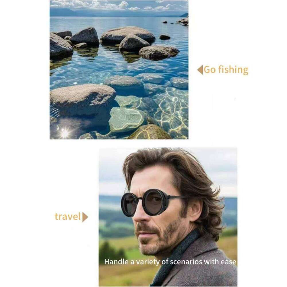 Vintage steampunk adjustable ND Glasses Sunglasses middle-aged classic round crystal sunglasses for men and women locomotive