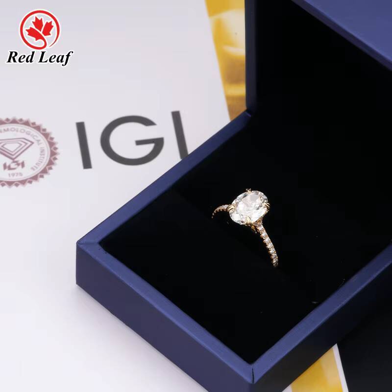Custom 14K 18K White Yellow Gold Lab Diamond Ring 1CT 2CT 3CT IGI Certified DEF CVD HPHT Oval Lab Grown Diamond Engagement Ring