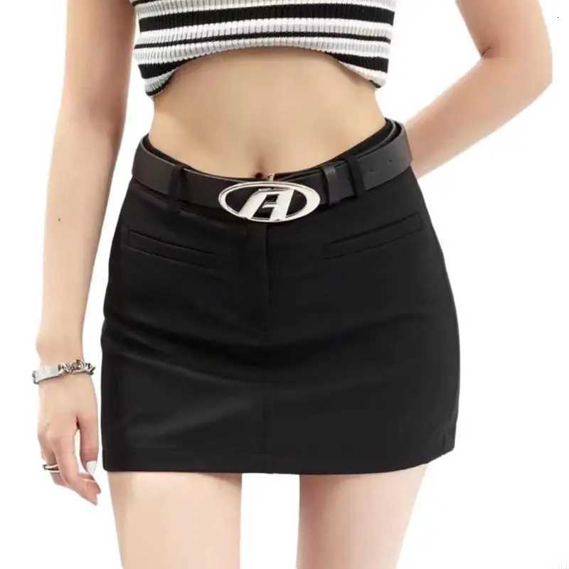 4LE Fashionable PU Leather Belt for Various Attires Elegant Waist Band Comfortable Letter A Buckle Waistband W250717