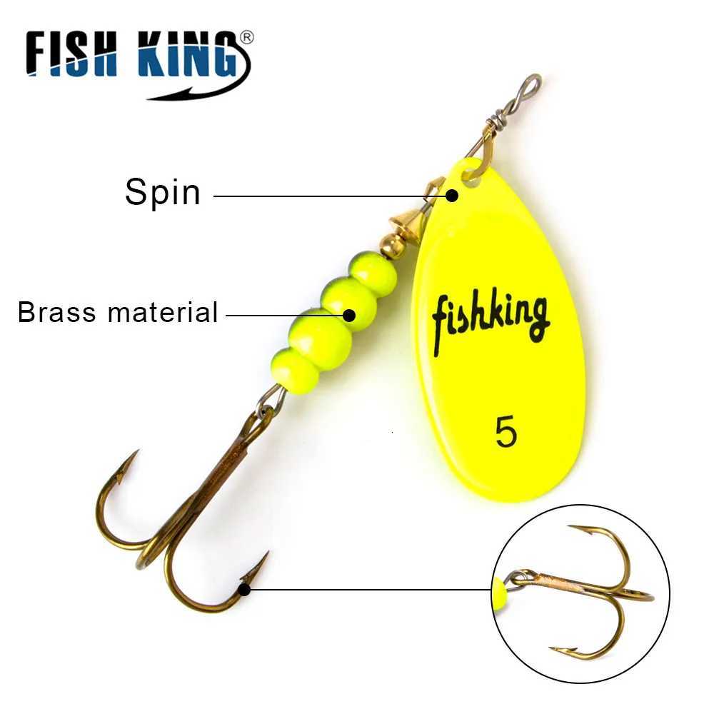FISH KING Spinner Bait 3.9g 4.6g 7.4g 10.8g 15g Rotating Spinners Spoon Lures pike Metal With Treble Hooks Fishing Lure Z250717