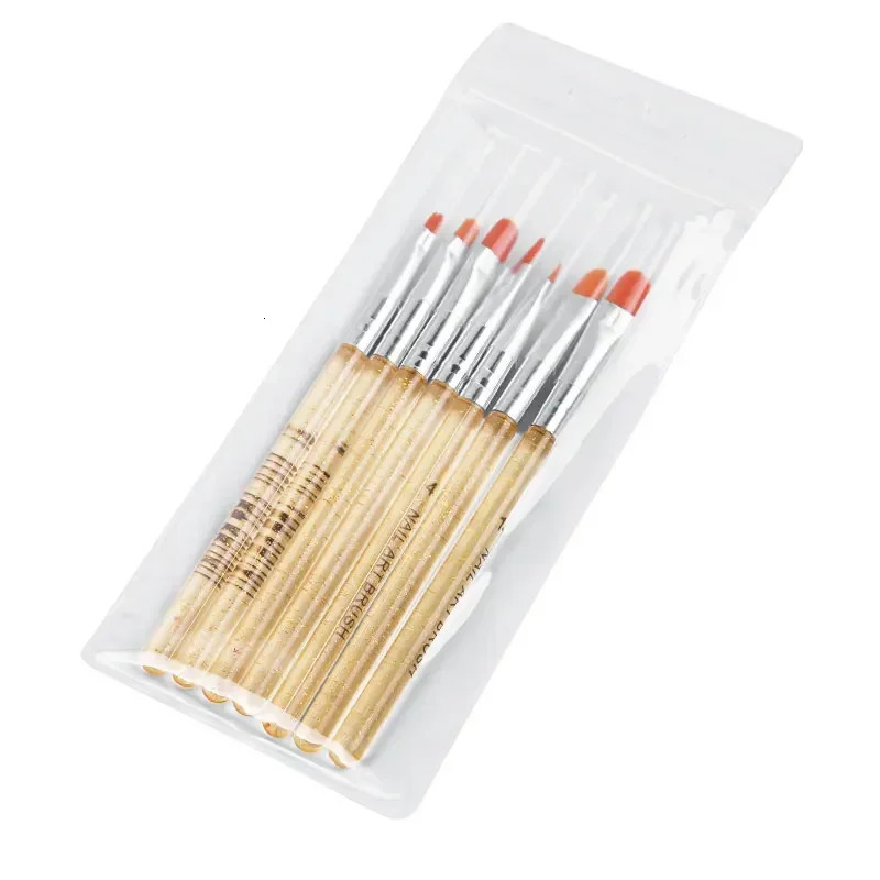 7Pcs/Set Nylon Hair UV Gel Acrylic Nail Art Builder Brush Pen Drawing Pens For Nail n Nail Supplies For Professionals 250716