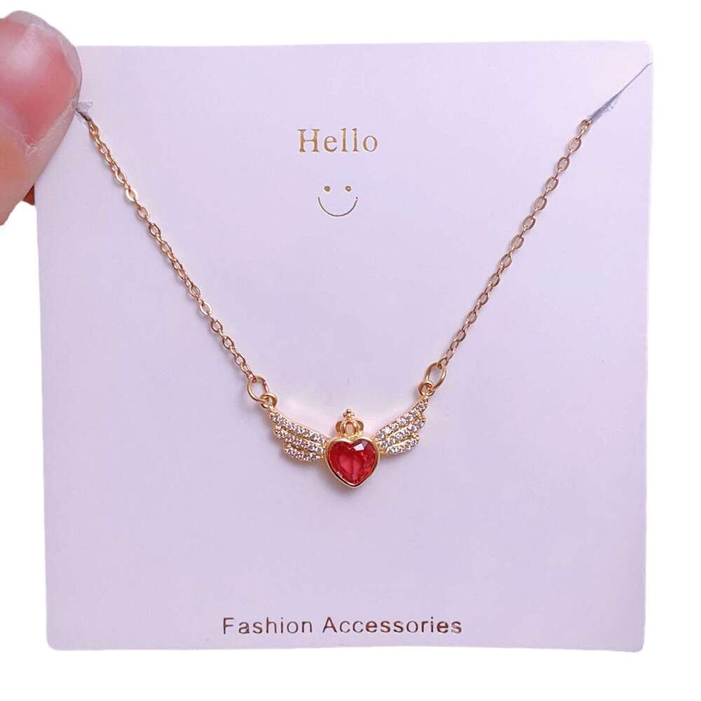 Titanium Steel Clavicle Chain Non-Fading Wings Heart Design High-End Light Necklace Yiwu 76A