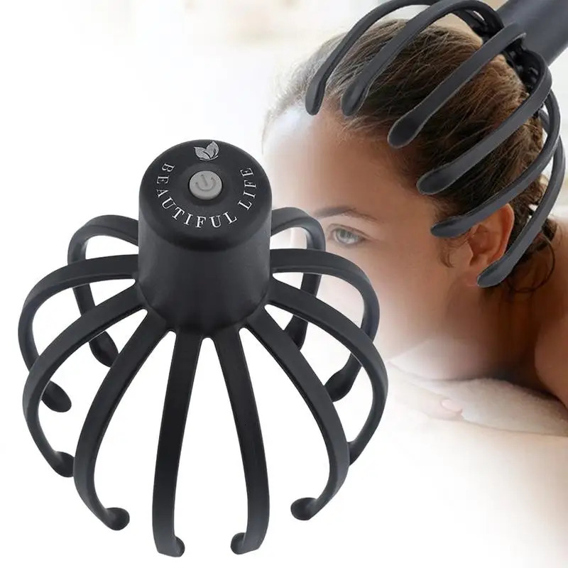 Octopus Electric Scalp Massager 360 Degree Stress Relief Head Massager Portable Hands Free Therapeutic Head Scratcher 250716