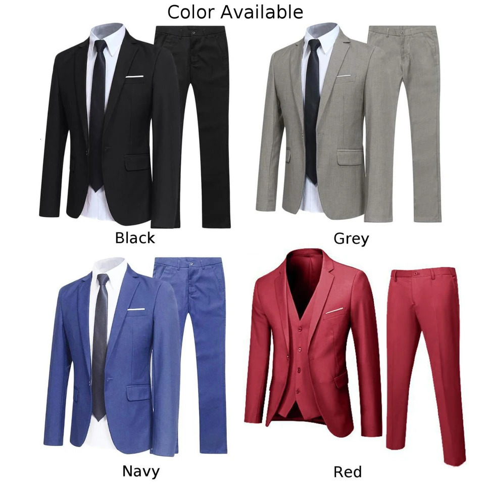 2PCSSET Men Suit Blazer Slim Fit Tuxedo Jacket Coat And Pants Set Formal Party Business Suit Outwear 250715