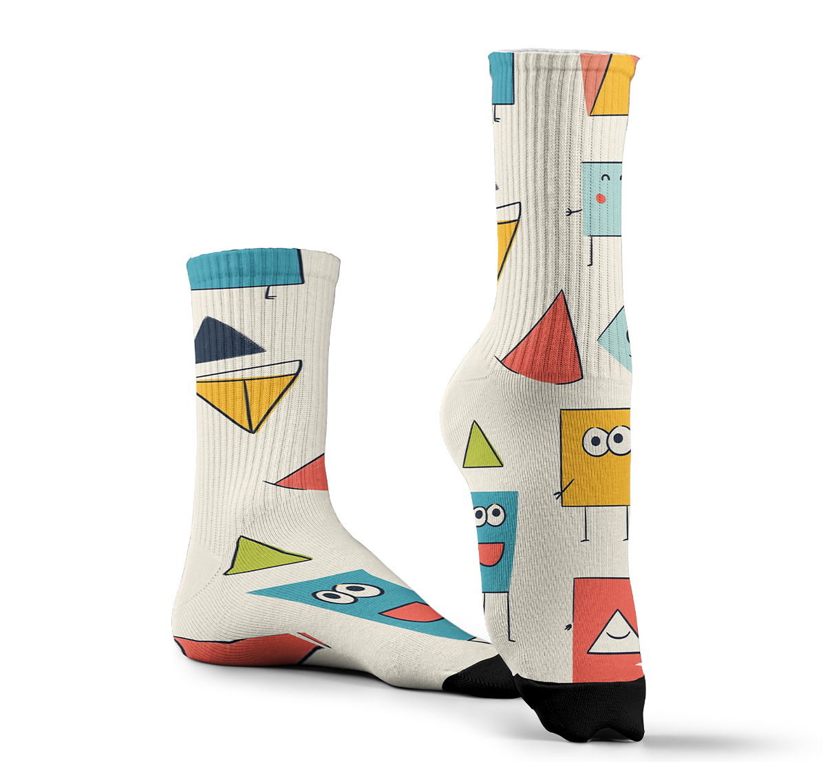 Cute Geometric Character fashion tube unisex Socks: Trendy Fun Vibes