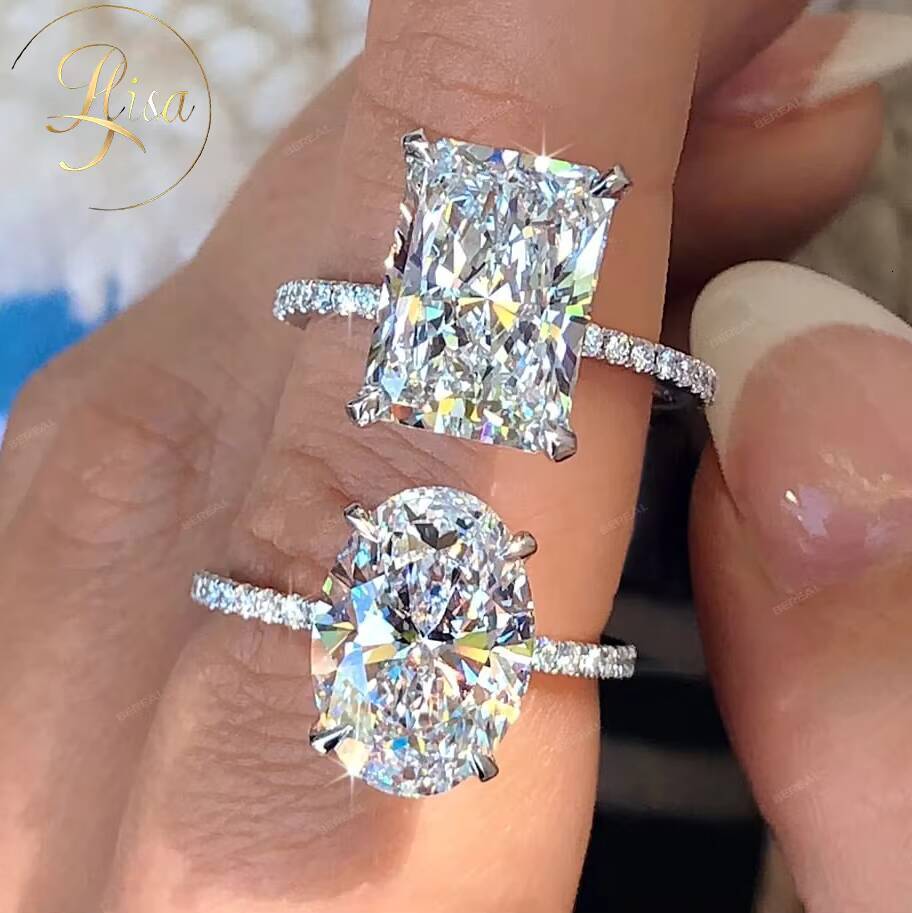 Custom Vvs Lab Grown Diamond Ring GIA IGI Certified 18K 14K 10K Hpht Lab Created Emerald Cut Diamond Cvd Diamond Engagement Ring