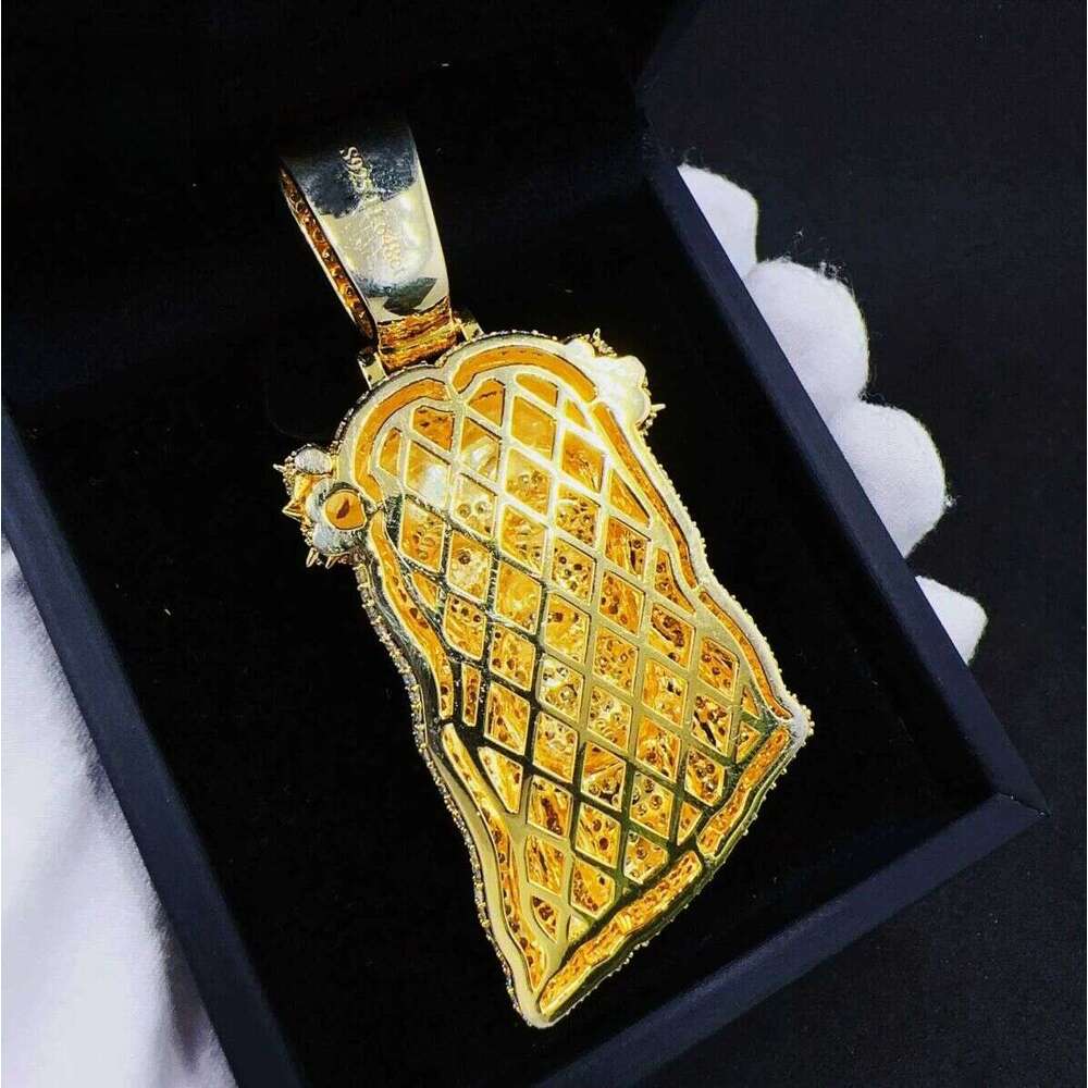 Fashion Vvs Moissanite Gold Plated Sterling Sier Jesus Head Pendant for Hip Hop Jewelry