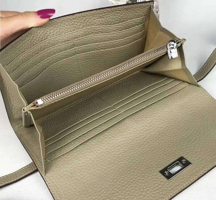 San Maries Gift Box Genuine Leather Men Women Long Travel Wallets and Purses Brand Designer Card Holder Large Money Bag