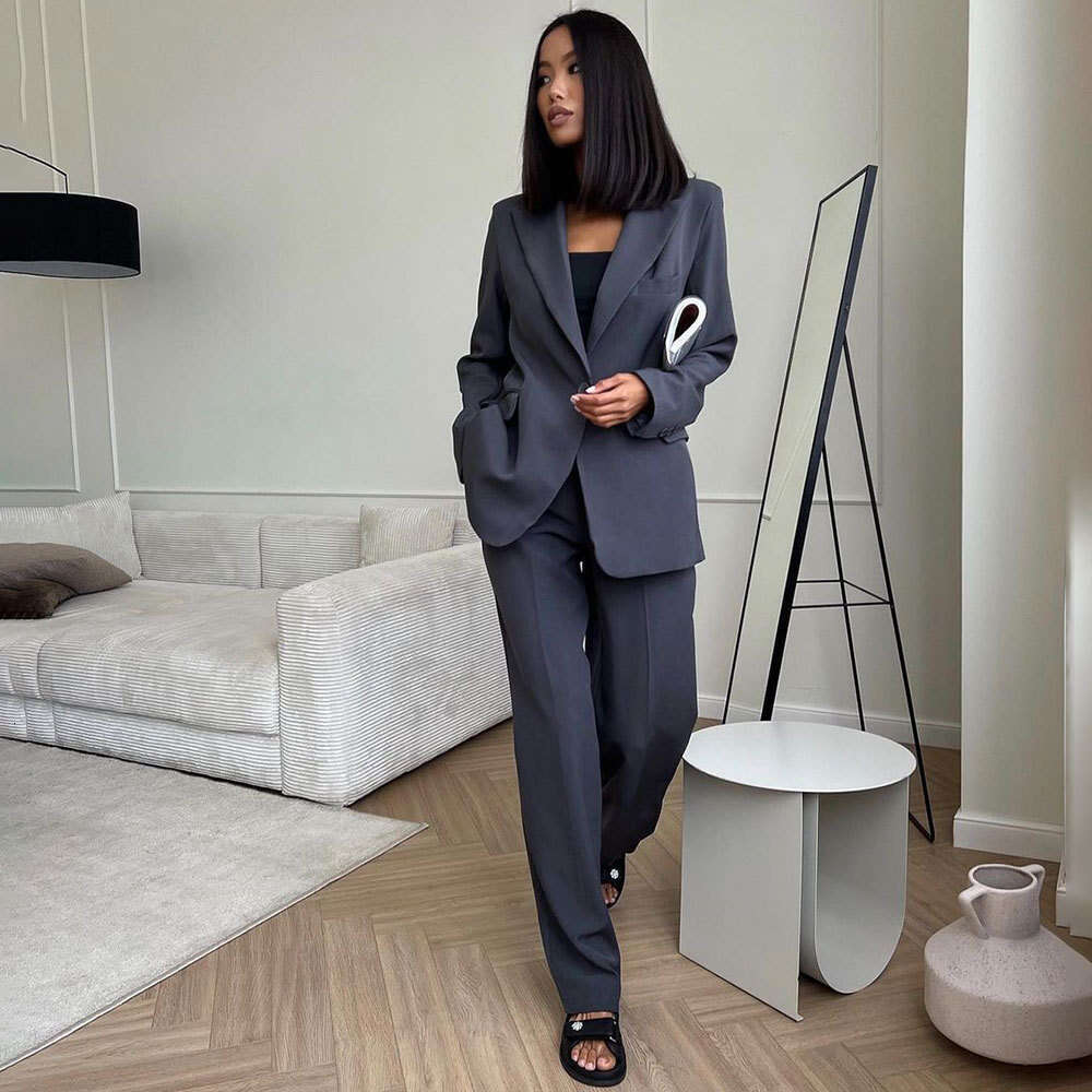 Vest Three-Piece Spring Summer New British Style Commuter Women's Suit Long Pants Set B5