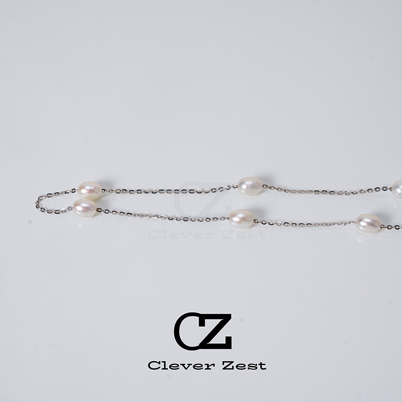 Natural freshwater pearls S925 silver full star natural pearl necklace stacked fashion design ladies gift