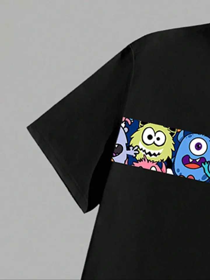 Manfinity Mens pajama set with short-sleeved shirts printed with letters and shorts with all-over prints short-sleeved and sho W250717