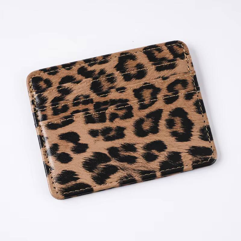 Unisex Classics Leopard Print Wallet Bags PU Leather Business Id Credit Holder Case Bank Bus Card Cover Purse ddmynov