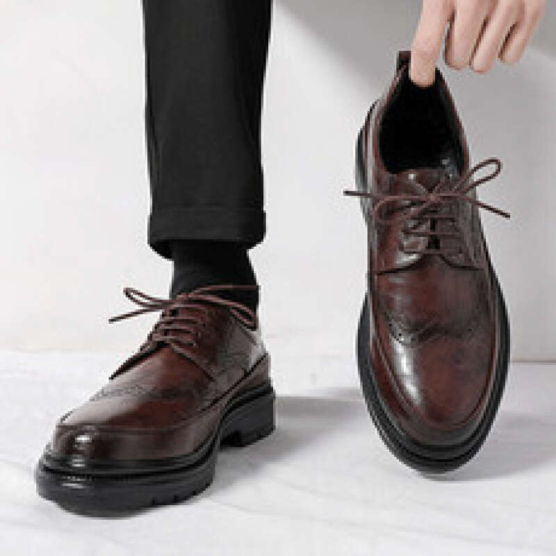 New Men's Business Formal Men British Style Casual Soft Sole Wedding Suit Leather Shoes